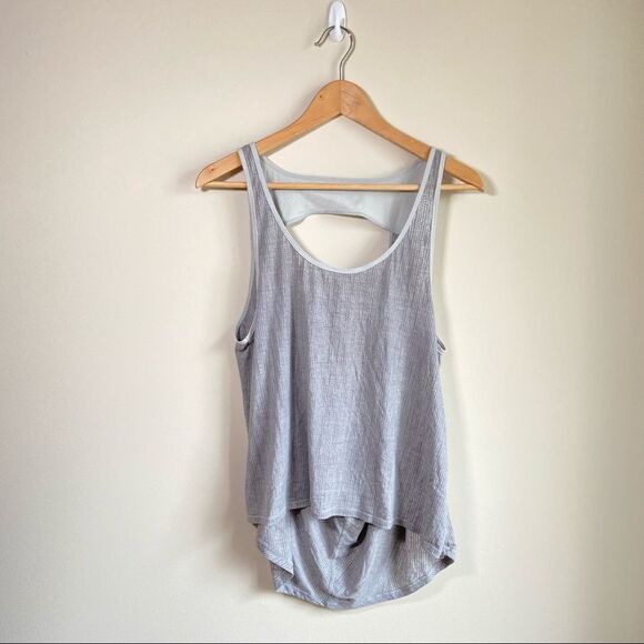Lululemon Next  to Nothing Tank Breathable Open Back Burnout Grey Size 6 - Picture 2 of 7